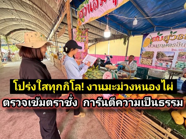 คุมเข้มไม่มียกเว้น! เกษตรหนองไผ่ลุยตรวจ “ตราชั่ง” กลางงานมะม่วงฯ 2569 การันตีความเป็นธรรม—ผู้บริโภคมั่นใจ ช้อปได้ของดี น้ำหนักเป๊ะ