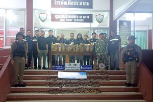 จังหวัดหนองคาย: ตำรวจ สภ.เวียงคุก ยึดงาช้างและซากสัตว์ คาริมโขงเตรียมส่งออกไปยังประเทศเพื่อนบ้าน