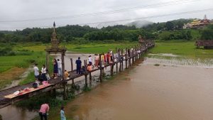 แม่ฮ่องสอน สะพานซูตองเป้เจอน้ำหลากแล้วตามคาดหลังฝนตกหลายวัน